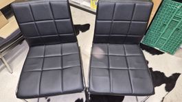 Stühle Kunstleder schwarz 2er Set gebraucht