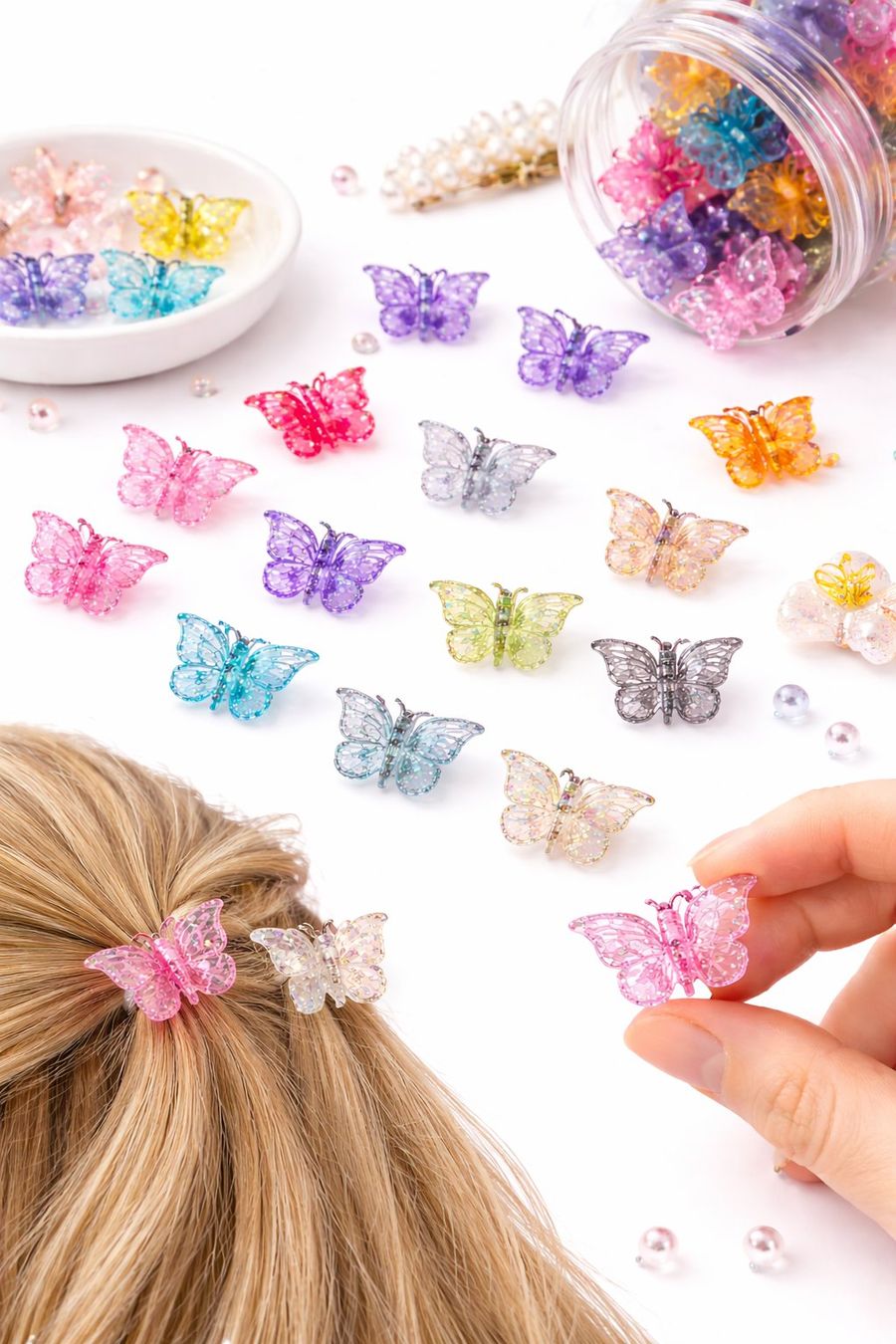 Accessori per capelli: 31x Mini Haarspangen Schmetterling – Nuovo e nell'imballaggio originale da Fully venduto da VaneaSelection 1