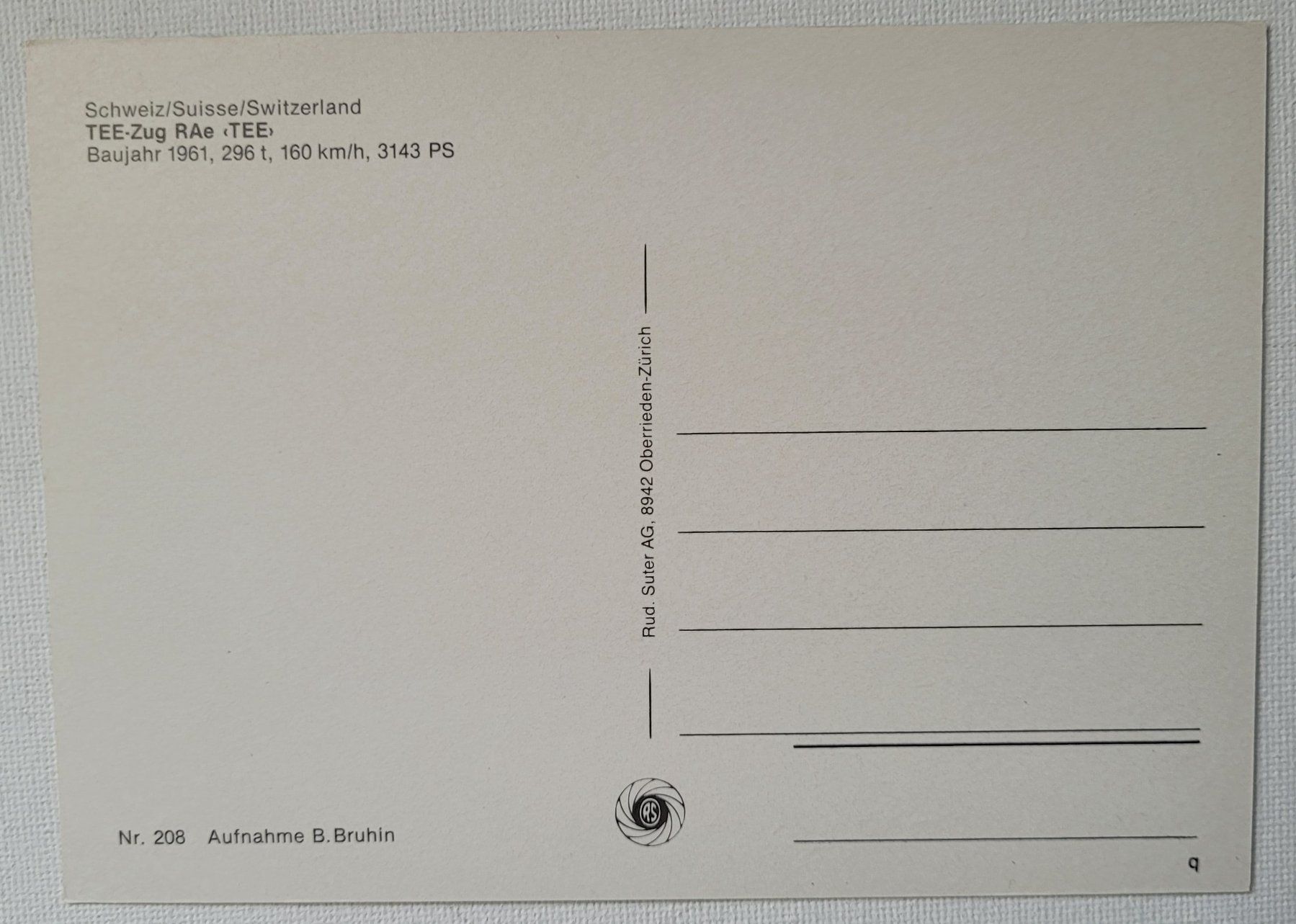 Cartoline postali: TEE-Zug Rae „TEE“ – Nuovo (secondo la descrizione) da Neftenbach venduto da Mador6 1