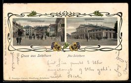 AK Solothurn, Bahnhof und Innere Vorstadt, Blumen im Passepa