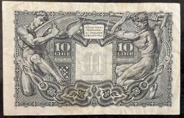 Antike 10 Lire Banknote aus Italien, Jahr 1944, Rarität