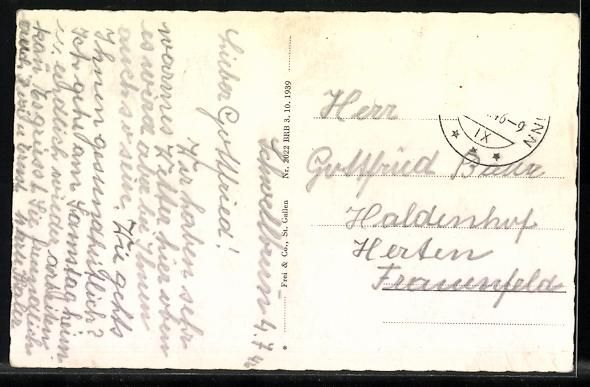 Ansichtskarten: AK Schwellbrunn, Ortsansicht mit Säntis – Gebraucht aus Berlin von bartko-reher 1