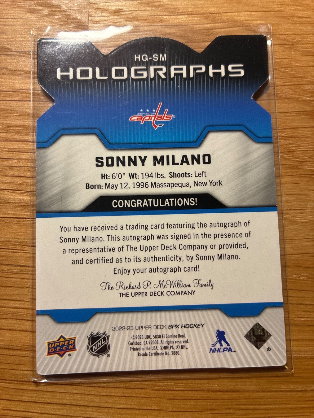 Topps Carte collezionabili: Upper Deck SP Sonny Milano Washington Autogramm /99 – Usato da Wangenried venduto da Garagara 1