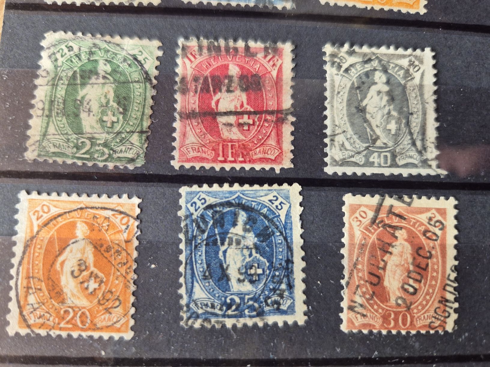 Alle Briefmarken: 9 stehende helvetias – Gebraucht aus Uznach von Fireblade7 2