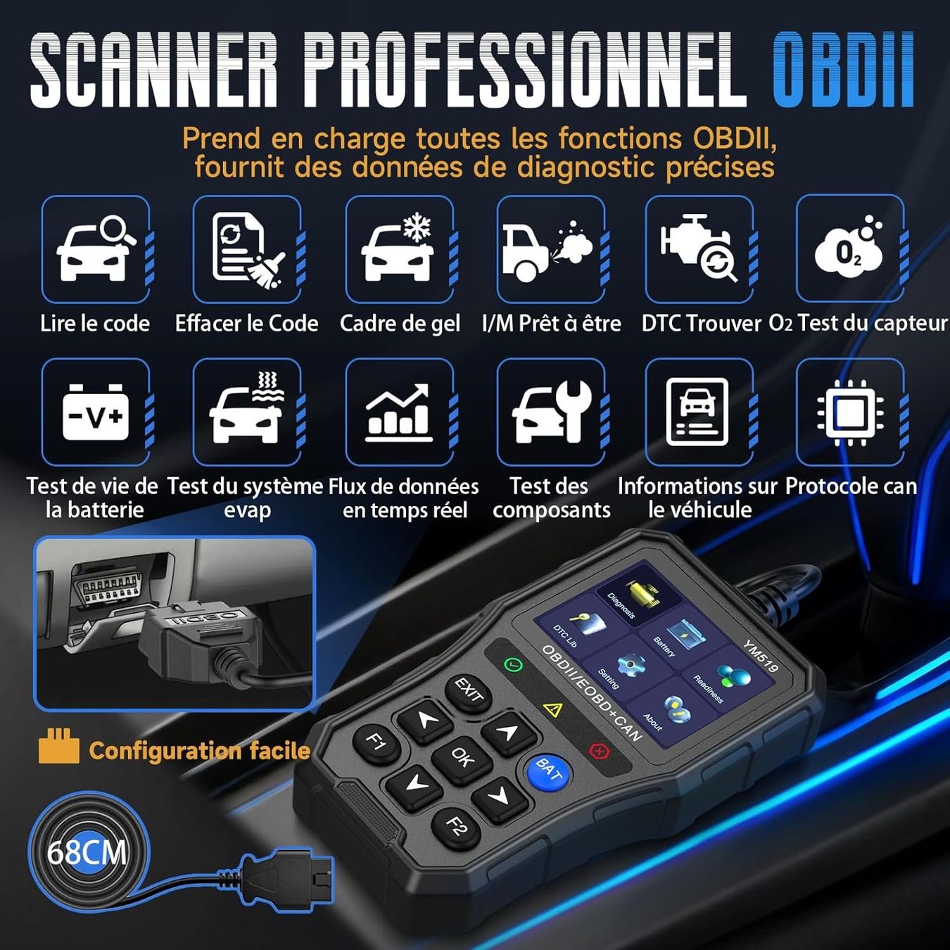 Messen: OBD2 Scanner Auto Diagnosegerät mit Batterietester – Neu und originalverpackt aus Genève von Lotus-18 1