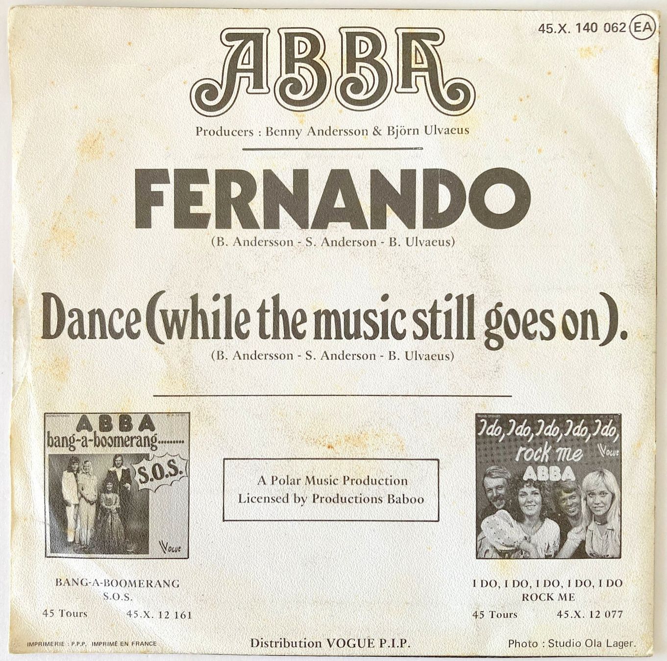 Schallplatten: ABBA - FERNANDO – Gebraucht aus Bottens von hotter-than-hell 1