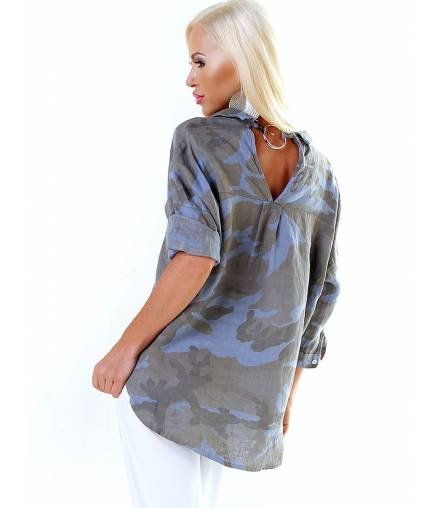 Camicette: Bluse Miho's - Camouflage blau - ca. 36/38/40 – Difettoso da Eschenbach SG venduto da Peachick 1