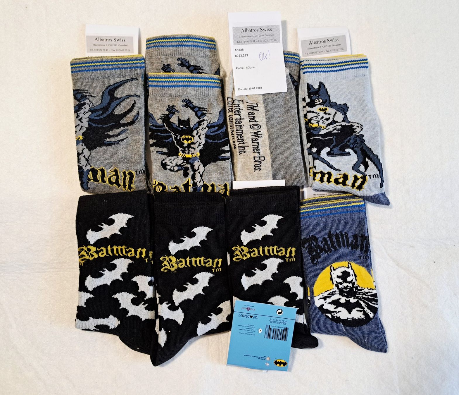 Calze per bambini: NEU! 8x Batman Socken Bundle Grösse 35-38 – Nuovo e nell'imballaggio originale da Gysenstein venduto da joshuas81