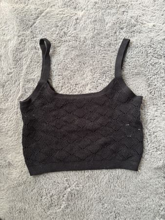 Chicoree Black Knit Crop Top Size S