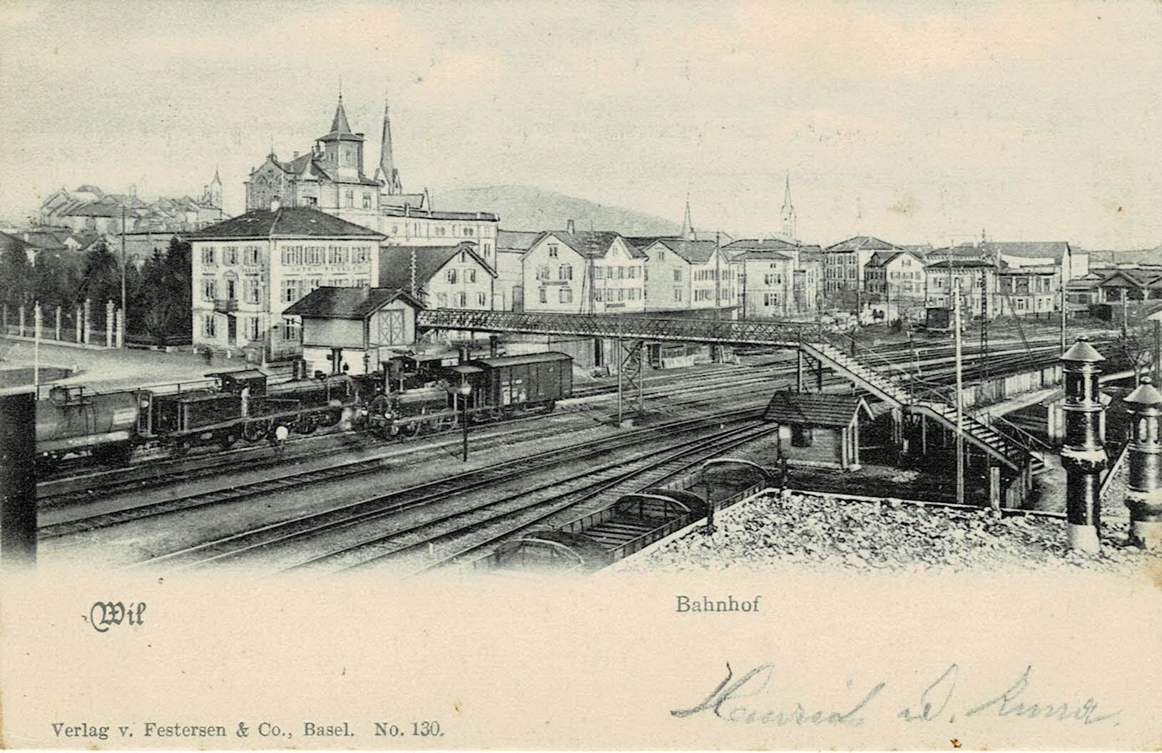 Cartoline postali: WIL Bahnhof SG gel. 1903! – Usato da Hergiswil NW venduto da Kartenfrau