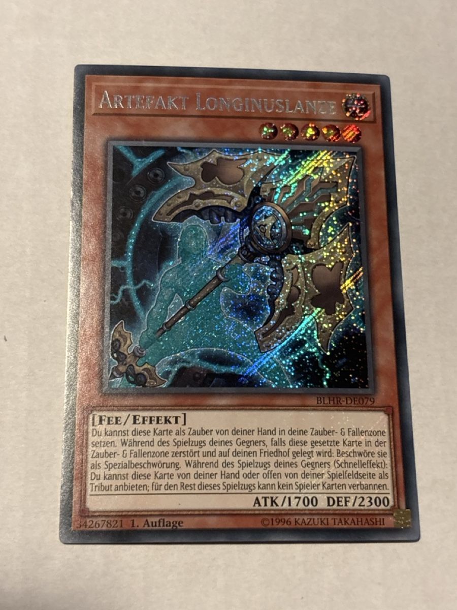 Yugioh Carte collezionabili: Artefakt Longinuslanze, 1. Auflage, BLHR-DE079 – Usato da Speicherschwendi venduto da YugisKartenKammer