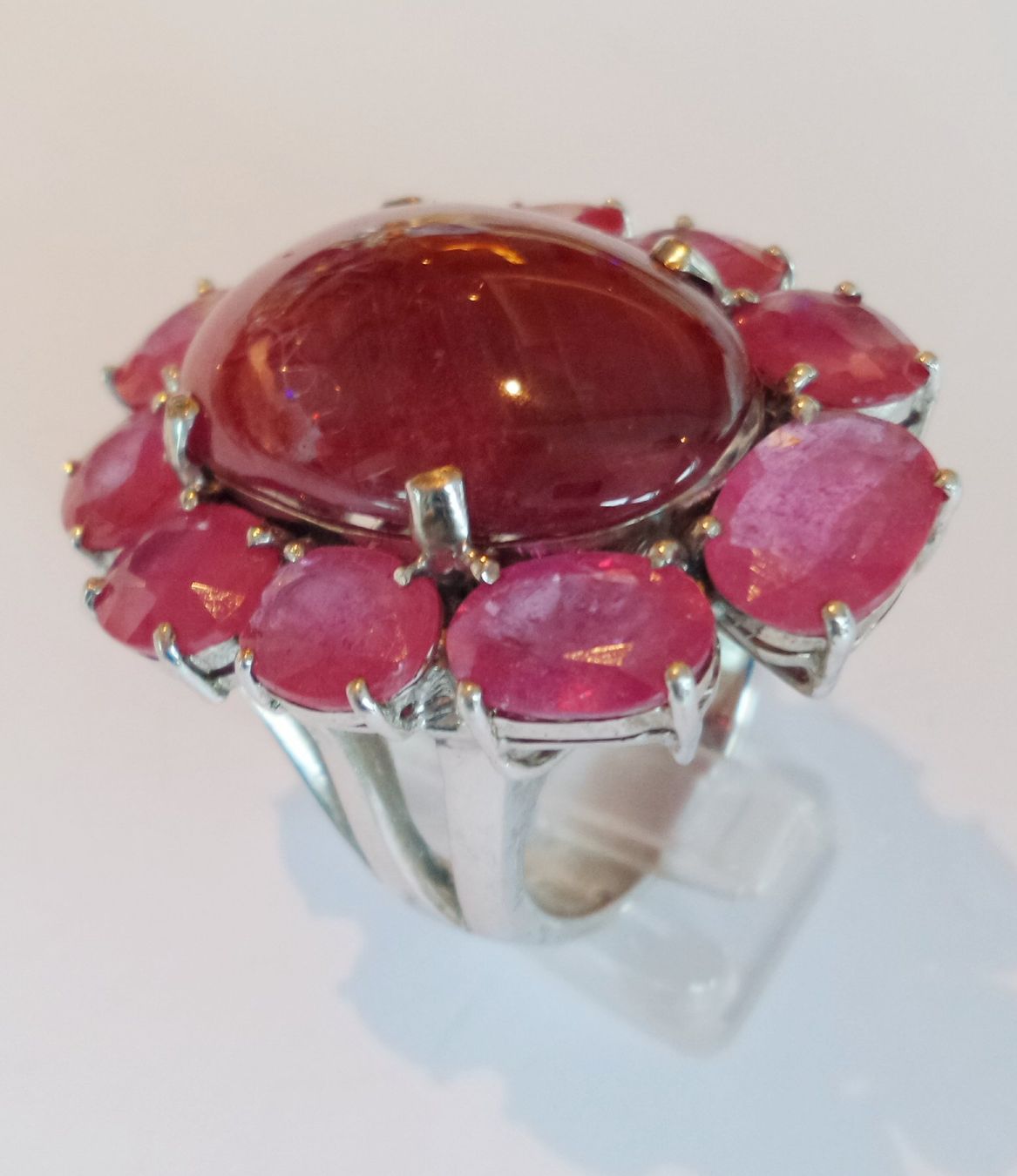Anelli: Ring mit Rubinen und grossem Rhodochrosit Edelstein – Nuovo (secondo la descrizione) da Zürich venduto da ben_mn5h 5