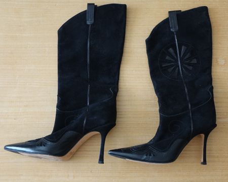 Stiefel Schwarz Wildleder Jimmy Choo Gr. 38 1/2