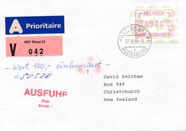 ATM 10 Basler Taube FDC Wertstufe 0980 Wert-Brief NZL