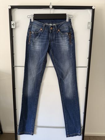 Mango Jeans Slim Fit Blau Zip Details, Gr. 36