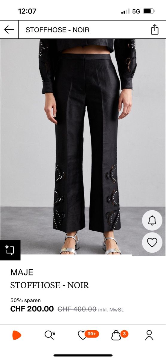 Maje Pantaloni: MAJE Stoffhose, schwarz, Gr. 36 – Nuovo (secondo la descrizione) da Baar venduto da Lila2006 1