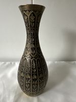 Antike Vase, Messing, graviert, Handarbeit, 19cm