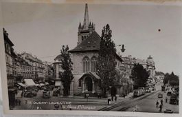 LAUSANNE - Place St. François - Oldtimer -Tram - 1948