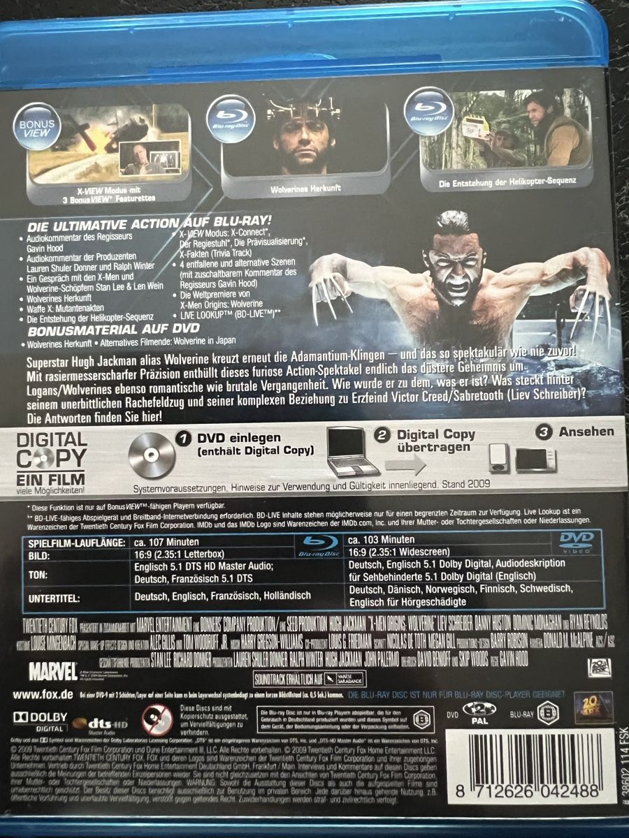 Tutti i DVDs: X-Men Origins Wolverine Blu-ray Extended Version – Usato da Basel venduto da veralt 1
