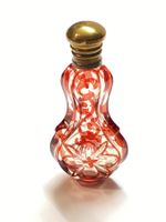 Flakon Parfüm, Biedermeier, Kristallglas, Böhmen, 19Jh.