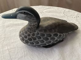 Holzente Deko-Figur, geschnitzt, „Black Duck“ AS-137