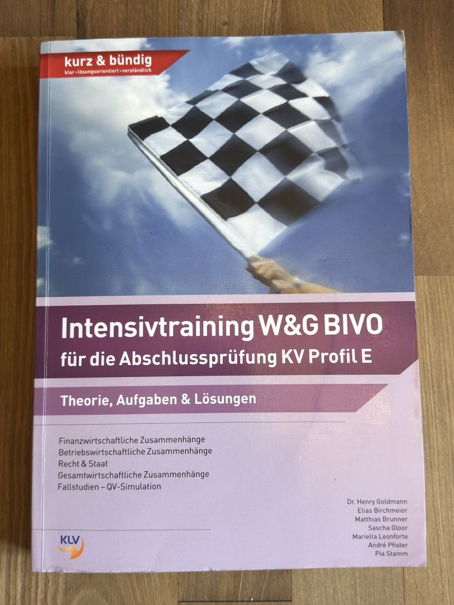 Libri: KV, Intensivtraining, W&G BIVO, Profil E – Usato da sargans venduto da lnoa
