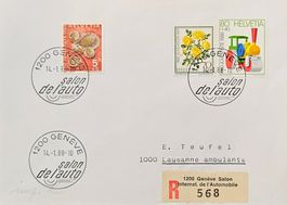 Sonderstempel R-Brief mit toller Frank. Auto Salon 88 ab 1.-