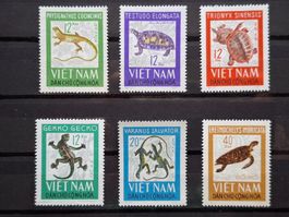 Vietnam 1966 Mi.Nr. 432 - 437 Reptilien. Postfrisch.