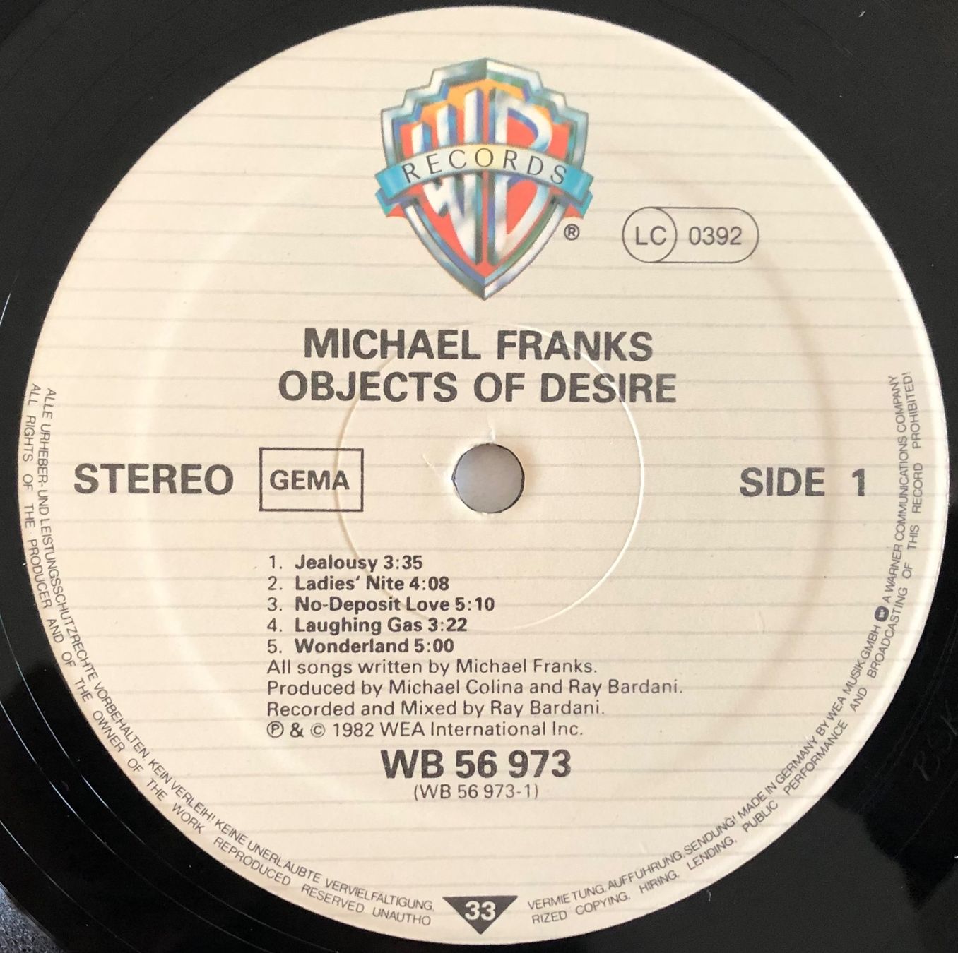 Dischi in vinile: MICHAEL FRANKS - OBJECTS OF DESIRE – Usato da Poliez-Pittet venduto da Newtown-Records 3