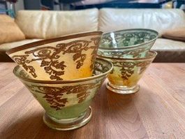 4 coupes vintage en verre et dorures Vintage Dessertschalen