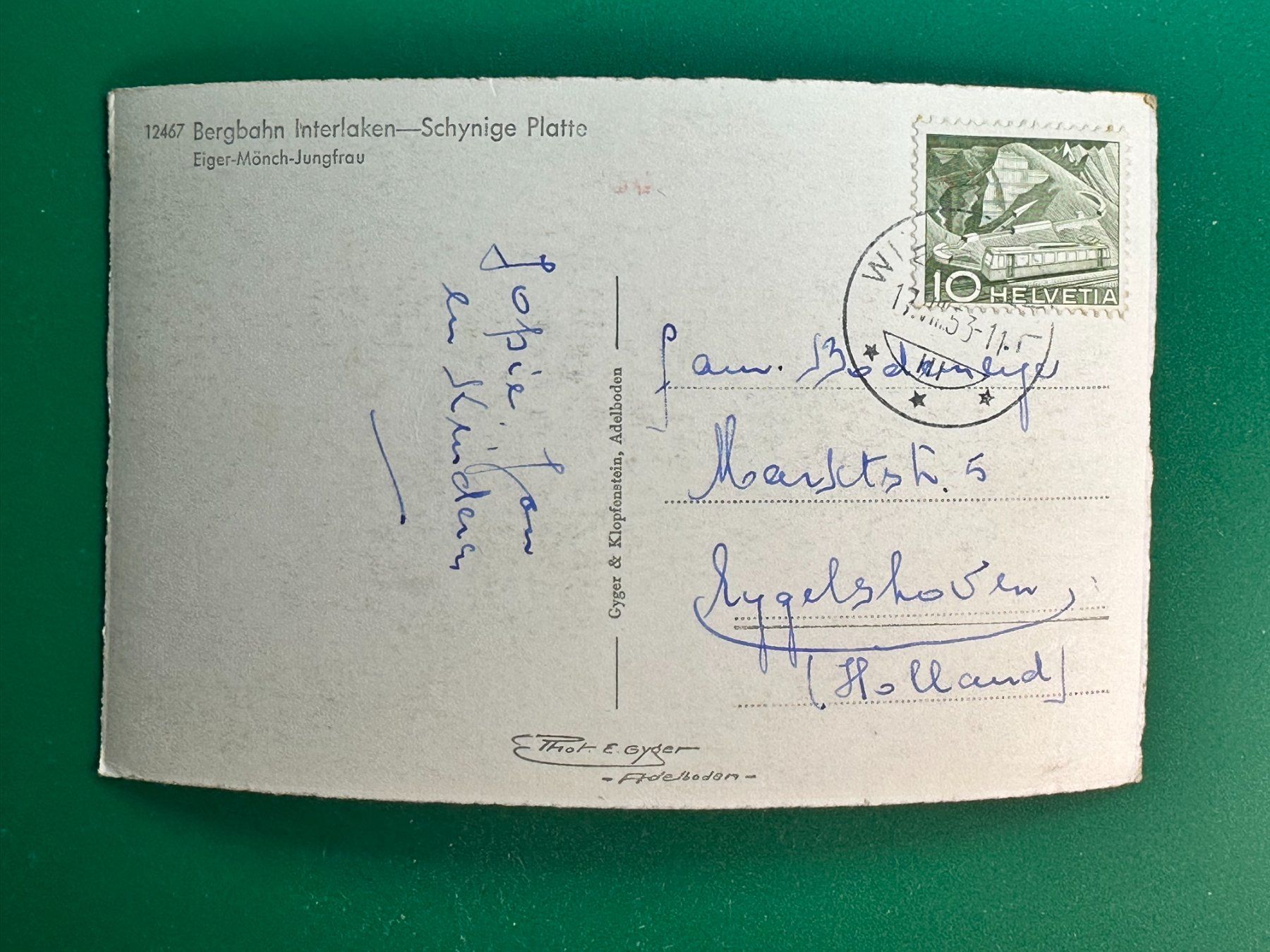 Cartoline postali: Bergbahn Interlaken - Schynige Platte – Usato da Steg VS venduto da danwer74 1