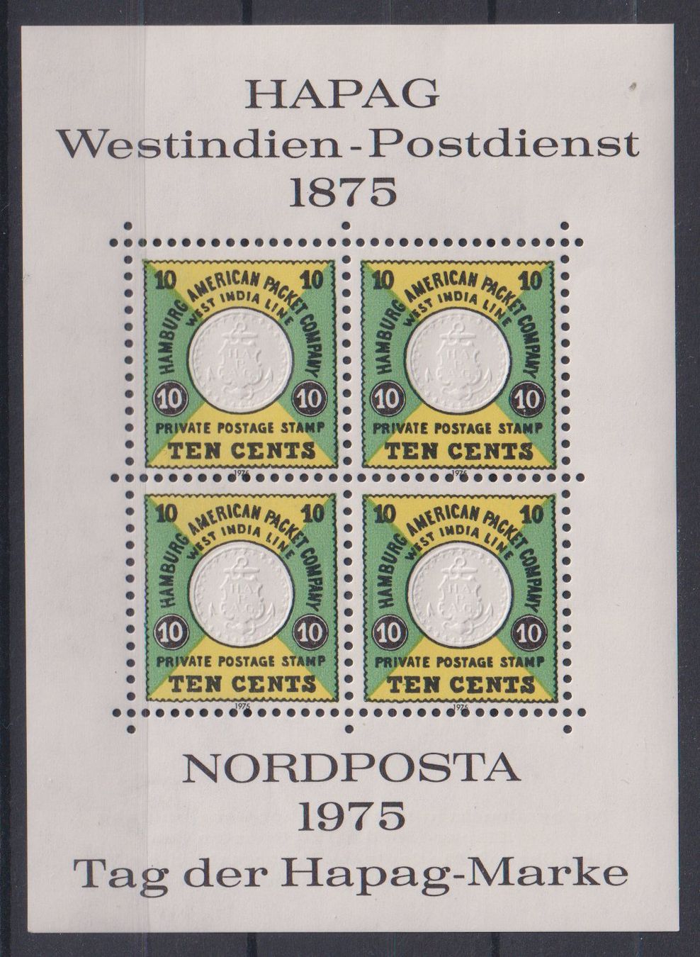 Tutti i francobolli: NORDPOSTA 1975: Kleinbögli HAPAG ** – Nuovo (secondo la descrizione) da Eschlikon TG venduto da PhilCon