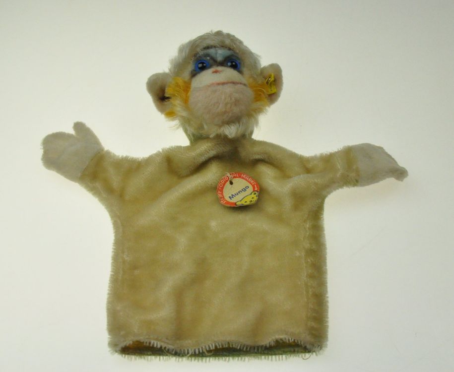 Steiff Affe mit Knopf und Fahne stehend 50cm Mega Sammlerstück Vintage