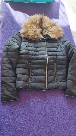 Jacke mit Fellkragen, Gr. 158