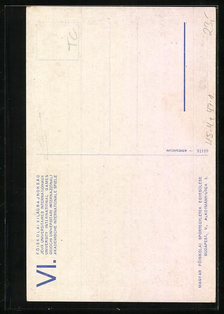 Cartoline postali: Budapest, VI. Akademische internationale – Usato da Berlin venduto da bartko-reher 1