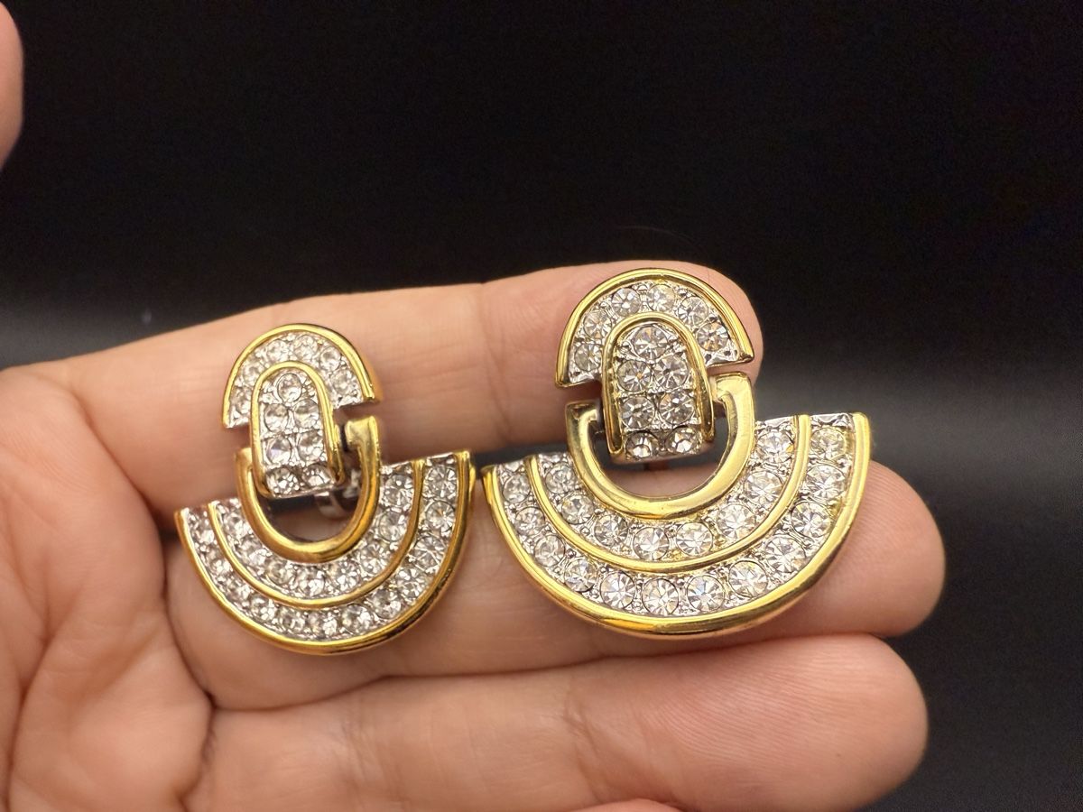 Ohrringe & -stecker: Vintage-Ohrringe Cabouchon Paris - Goldfarben – Gebraucht aus Lamone von LaCantinaMagica 3