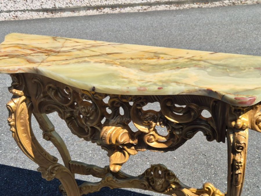 Tavoli: Console ancienne style baroque plateau marbre restaurée – Usato da Fully venduto da tameab 5