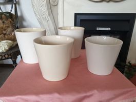 4 Cachepots beige/créme Orchideentöpfe