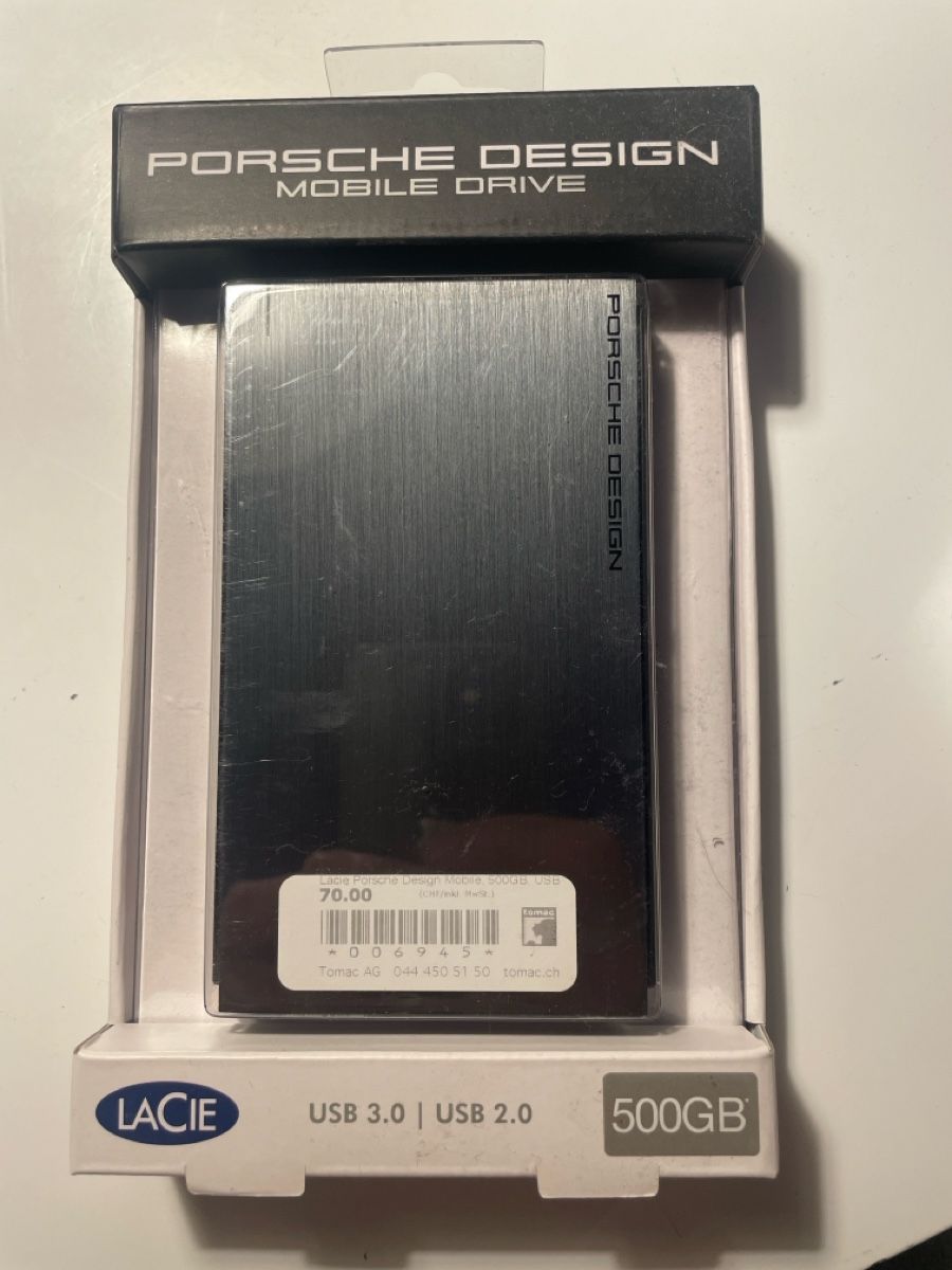 Lacie Harddisks: Externe Festplatte 500 GB – Neu und originalverpackt aus Zürich von upton1971