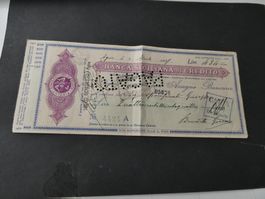 Italien, antiker Bankcheck  Banca Siciliana 1927