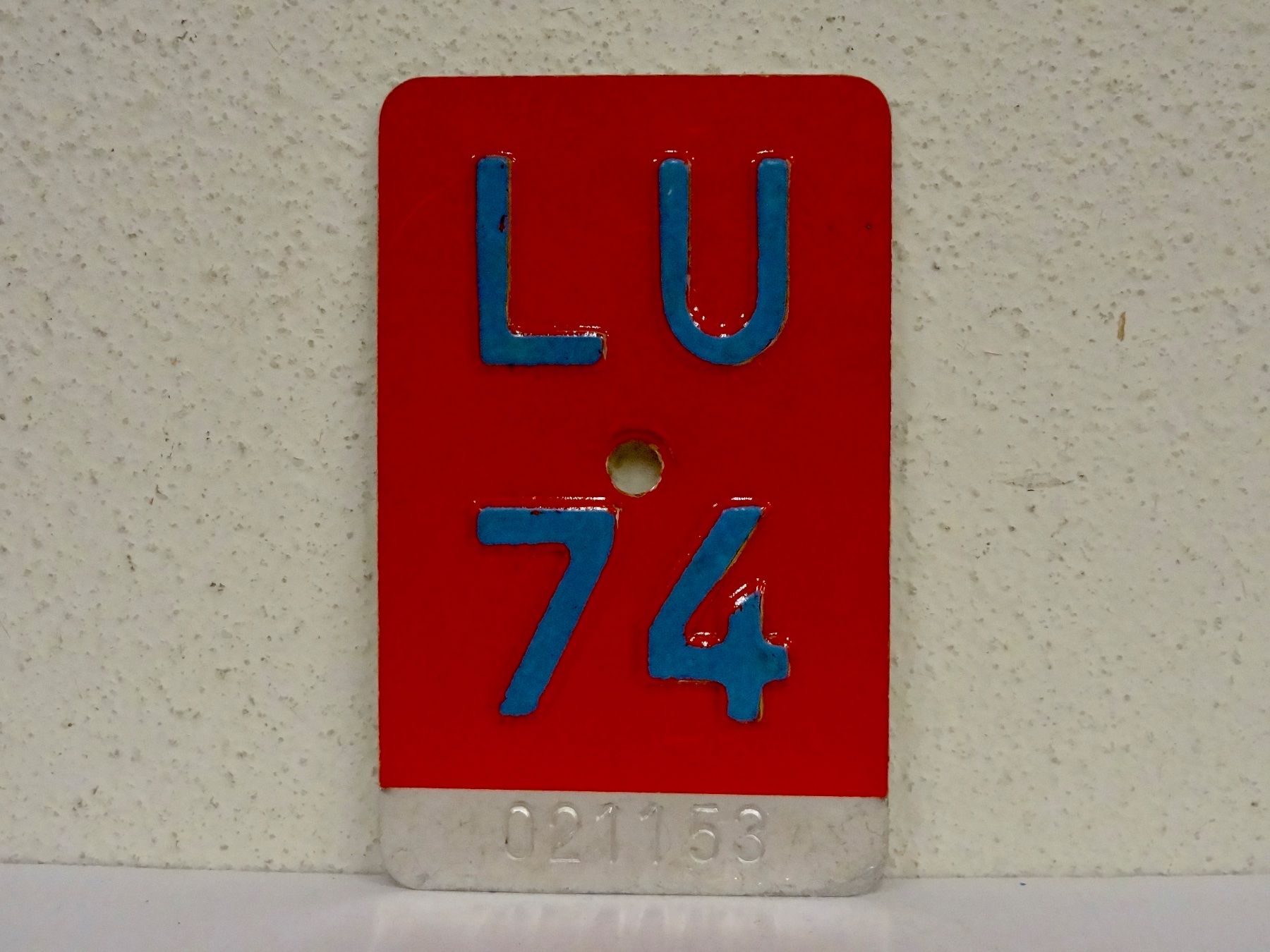 Insegne: LU 74 VELONUMMER - FAHRRADSCHILD – Usato da Kerzers venduto da zimmergruen