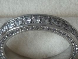 Luxus Elegante Gr: 19/9 Memoire Ring  Farbe Silber