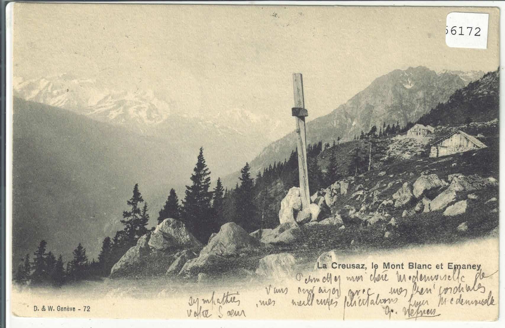 Cartoline postali: La Creusaz le Mont Blanc et Emaney – Usato da Ettingen venduto da Kartenplanet