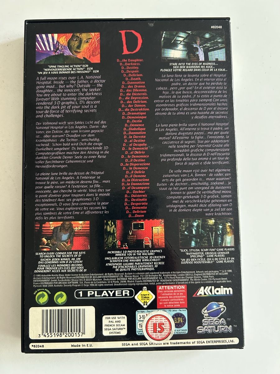 Sega Giochi: D pal Sega Saturn – Usato da Pully venduto da PongDayOne 1