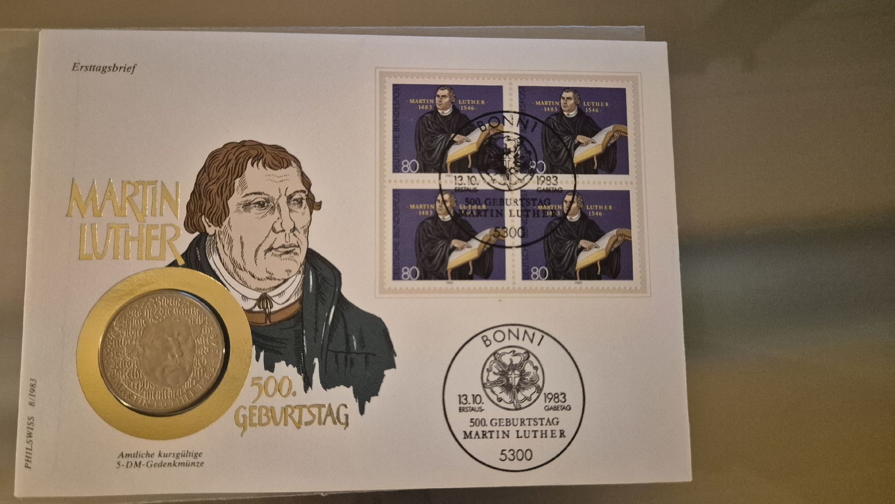 Alle Münzen: Numisbrief: 500 Jahre Martin Luther – Gebraucht aus Niederglatt ZH von s_trio