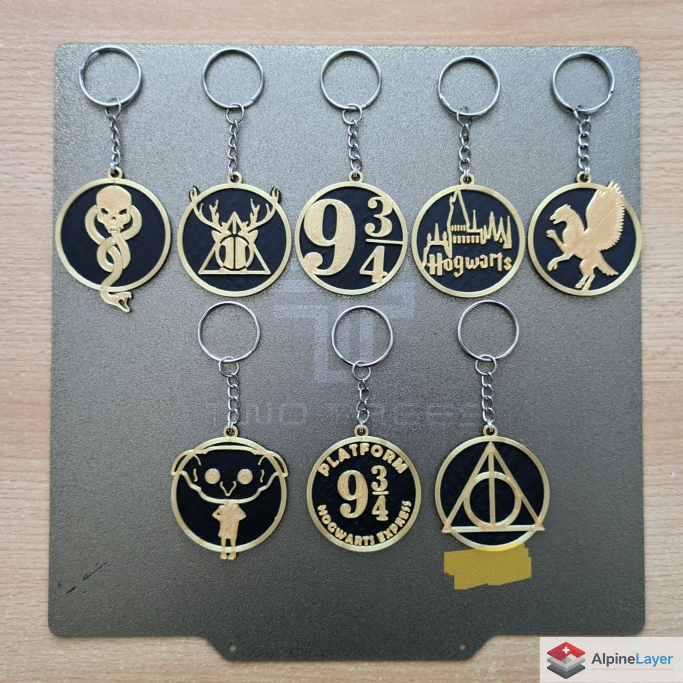 Portachiavi: Deathly Hallows Keychain Black Gold 3D Printed – Nuovo (secondo la descrizione) da Losone venduto da AlpineLayer