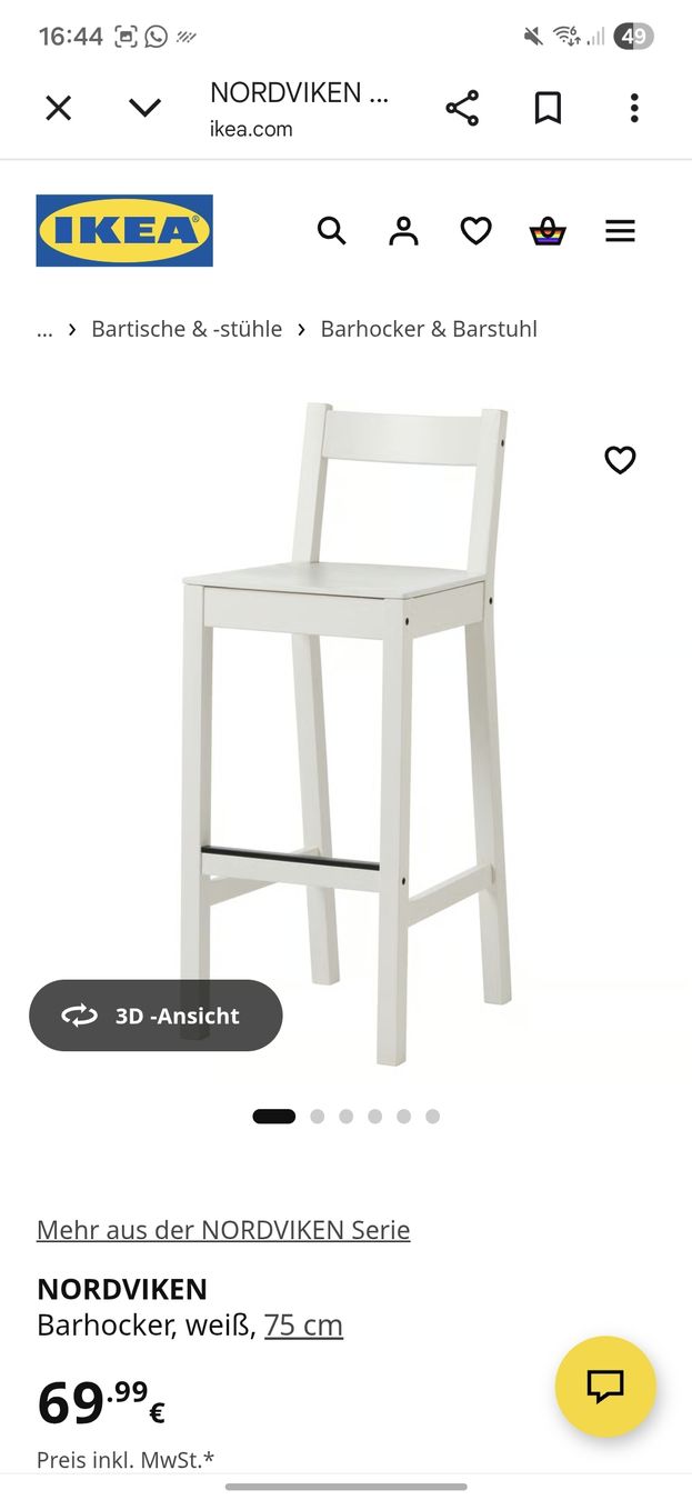 Ikea Sgabelli: 2 IKEA Nordviken Barhocker – Usato da Muri b. Bern venduto da hos_qg29