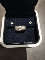 SET SILBERRING&OHRRINGE MIT Smaragd, Gr. 52, HADMADE IN DE