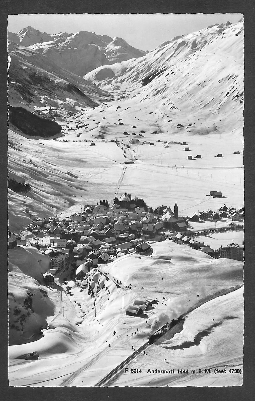 Cartoline postali: Andermatt Gesamtansicht im Winter – Usato da Olten venduto da clotaldi