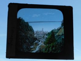 Fribourg Farbiges Glasdia Antik